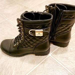 Black combat boots